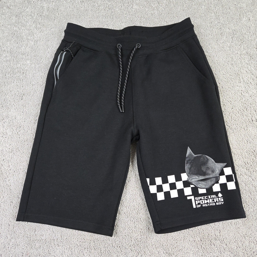 Lot29 X ASTRO BOY Mens MBlack Sweat Shorts Athleisure Loungewear Streetwear